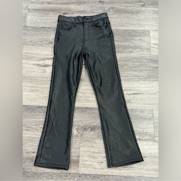 Mother The Insider Ankle Black Faux Leather Wax On Wax Off Pants - Picture 8 of 11